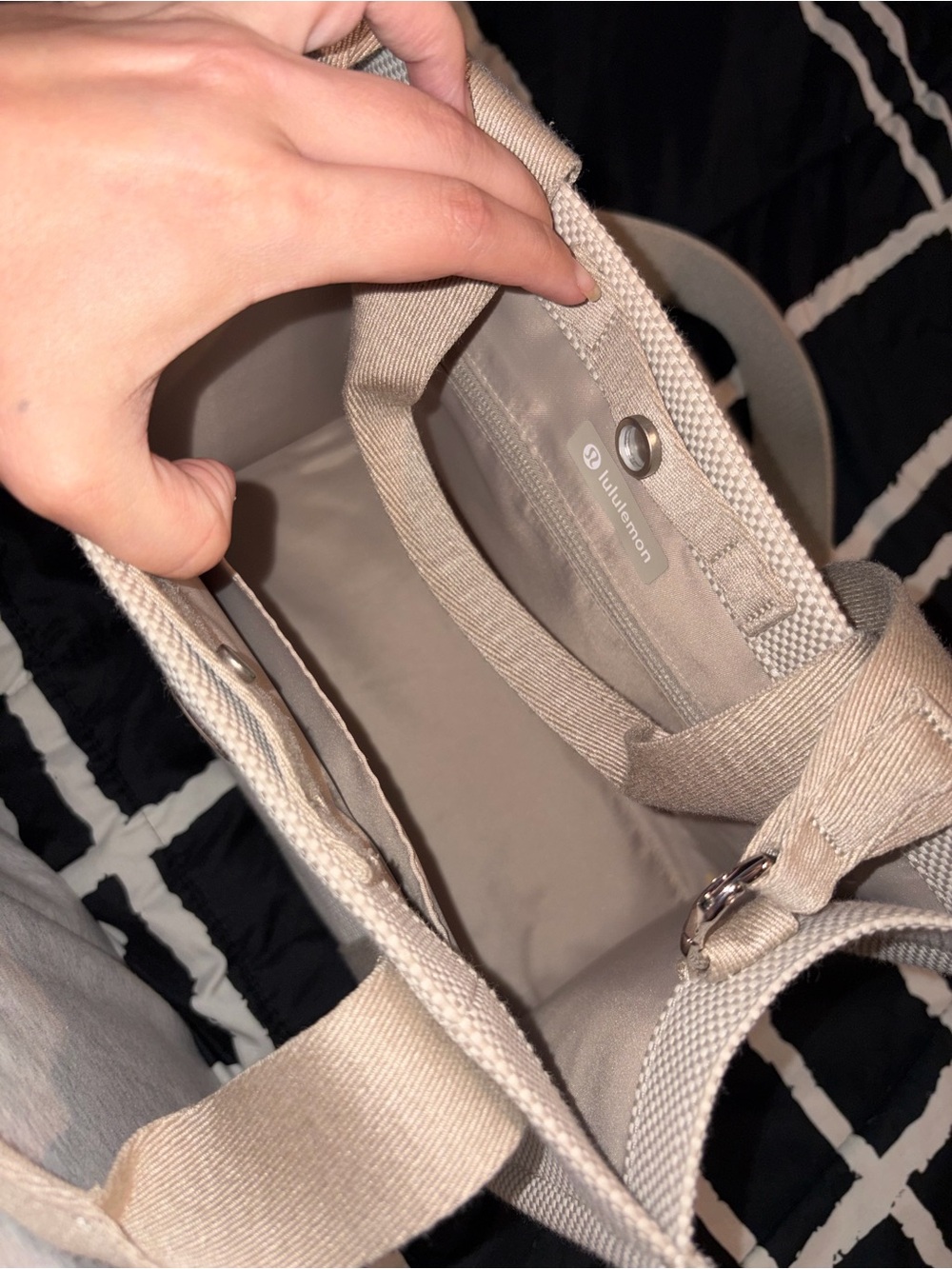 lululemon athletica mini Beige Canvas Crossbody Tote - Neutral Beige - Picture 8 of 10
